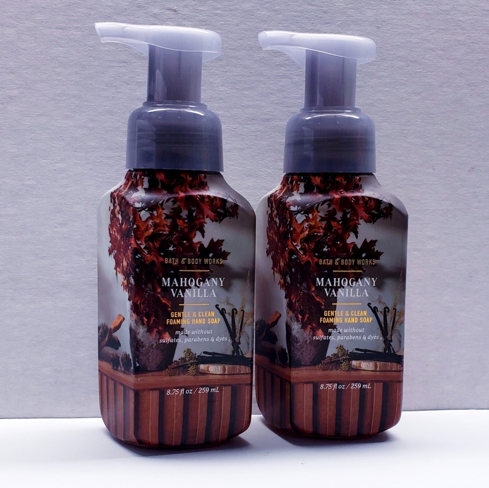 Bath & Body Works MAHOGANY VANILLA Gentle & Clean Foaming Hand Soap (2 pack)